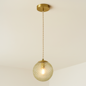 Lampada a sospensione verde retrò, Johnson