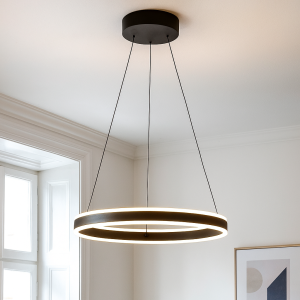 Lampada a sospensione nera design, Lava, 46W, 3000K LED
