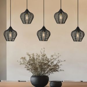 Lampada a sospensione nera industriale, Pepita