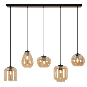 Lampada a sospensione ambrata moderna, Caia