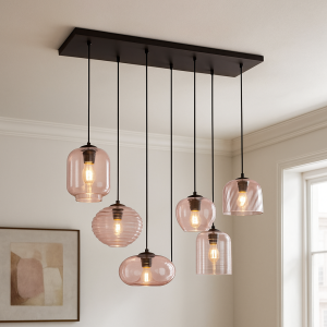 Lampada a sospensione rosa moderna, Caia