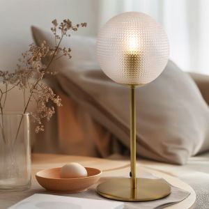 Lampada da tavolo trasparente retrò, Johnson, con interruttore