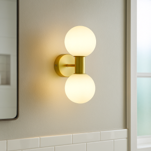 Applique per bagno dorata moderna, Amer, IP44