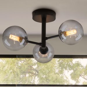 Lampada da soffitto da bagno nera moderna, Amer, IP44
