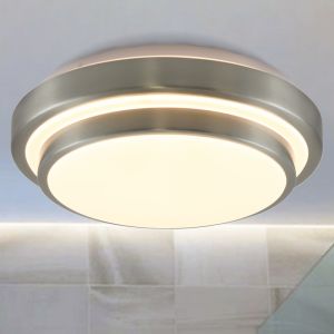 Lampada da soffitto da bagno in nichel moderna, Jaro, 12W, 3000K LED, IP44