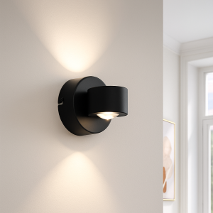 Lampada da parete up down nera moderna, Izzet, 6W, 3000K LED