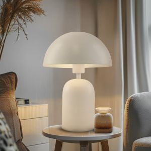 Lampada da tavolo bianca moderna, Isha, con interruttore