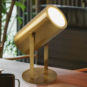 Lampada da tavolo ricaricabile in ottone moderna, Elko, 2W, 3000K LED, con interruttore
