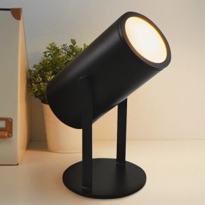 Lampada da tavolo ricaricabile nera moderna, Elko, 2W, 3000K LED, con interruttore