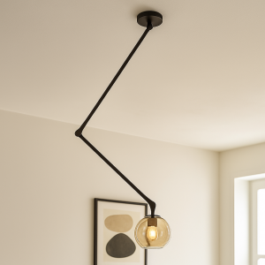 Lampada da soffitto nera moderna, Giada