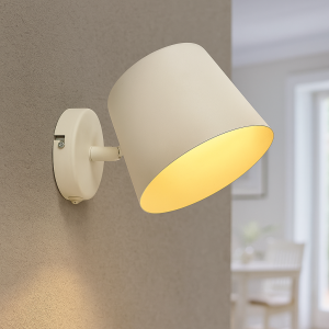 Faretto da parete bianco moderno, Rinke, con interruttore