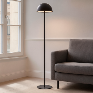 Lampada da terra nera retrò, Douwe, 4W, dim to warm LED, controllo touch