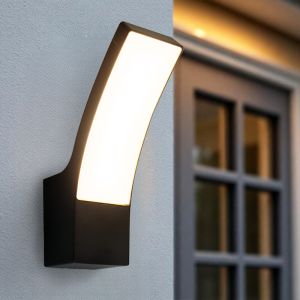 Lampada da esterno nera moderna, Manel, 12W, 3000K LED, IP44