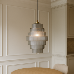 Lampada a sospensione grigia retrò, Paris