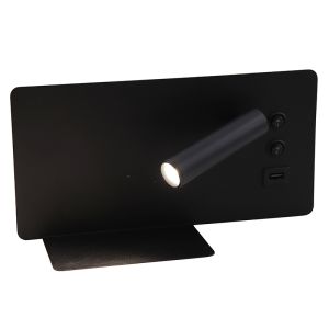 Applique da parete nera moderna, Stanley, 10W, 4000K LED, con interruttore