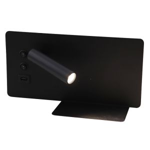 Applique da parete nera moderna, Stanley, 10W, 4000K LED, con interruttore