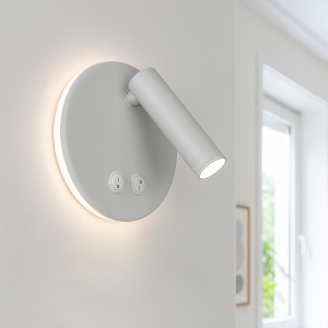 Applique da parete bianca moderna, Robbie, 10W, 4000K LED, con interruttore