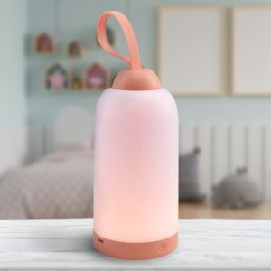 Luce notturna per bambini rosa in plastica, Esper, 3W, 3000K LED, dimmer in 3 fasi