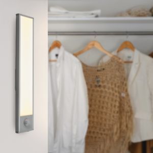 Lampada per armadio argenta in plastica, Ilana, 1W, 3000K LED