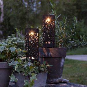 Set di 2 luci solari da terra nere Amisha, con sensore crepuscolare