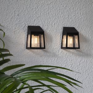 Set di 2 luci solari moderne Amro, nere