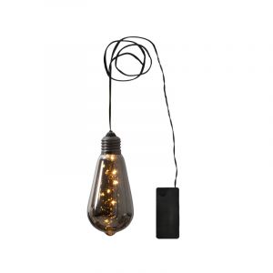 Lampada Edison in vetro fumè, a batteria