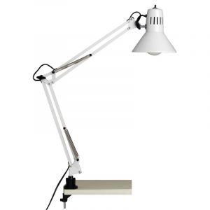 Faretto con pinza bianco metallo, Katharina, con interruttore