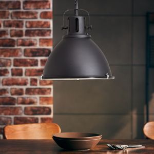 Lampada a sospensione nera industriale, Alexi