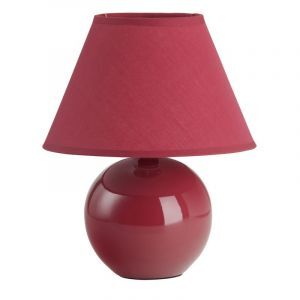 Lampada da tavolo in ceramica rossa, Pilar, con interruttore