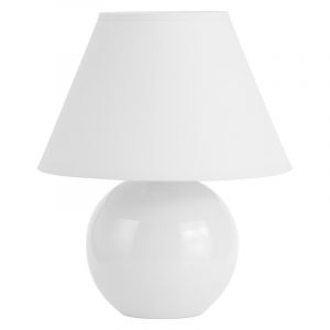 Lampada da tavolo in ceramica bianca, Pilar, con interruttore