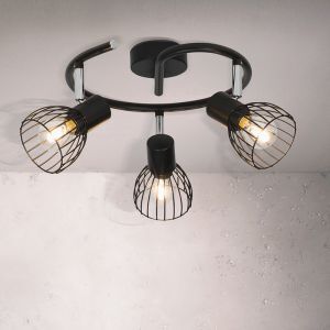 Faretto da soffitto nero industriale, Adama