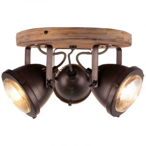 Faretto da soffitto in legno marrone, Elena