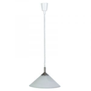 Lampada a sospensione bianca in vetro, Elisa