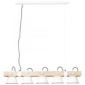 Lampada a sospensione in legno marrone, Audrey