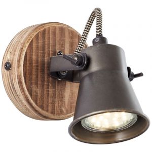 Faretto da parete in legno marrone, Carolyn