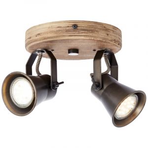Faretto da soffitto in legno marrone, Carolyn