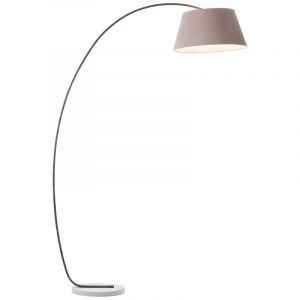 Lampada ad arco in cemento marrone, Haroun, con interruttore