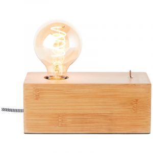 Lampada da tavolo in legno marrone, Jacobine, con interruttore