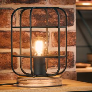 Lampada da tavolo in legno nera, Taede