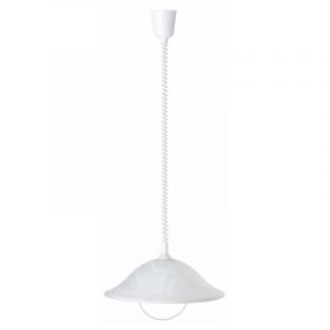 Lampada a sospensione bianca in vetro, Siba