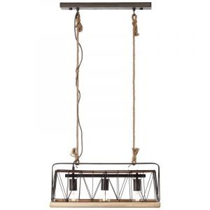Lampada a sospensione in legno argenta, Iris
