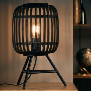 Lampada da tavolo in legno nera, Brain