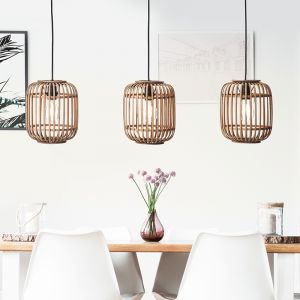 Lampada a sospensione in legno marrone, Brain