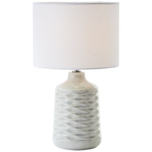 Lampada da tavolo grigia retrò, Roelf, con interruttore