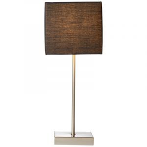 Lampada da tavolo antracite in tessuto, Marinda, con interruttore