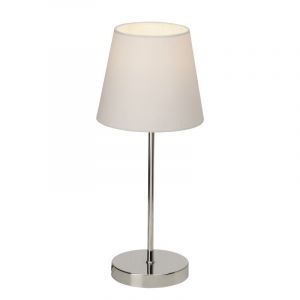 Lampada da tavolo bianca in tessuto, Neyomi, con interruttore