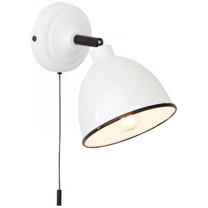 Faretto da parete bianco classico, Anouk, con interruttore a strappo