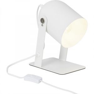 Lampada da tavolo bianca moderna, Arlette, con interruttore