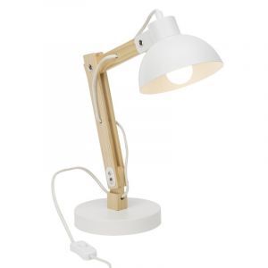 Lampada da scrivania bianca moderna, Allegra, con interruttore