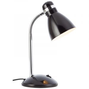 Lampada da scrivania nera in plastica, Santana, con interruttore